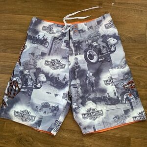 Harley Davidson mens swim trunks shorts size 34, NWOT